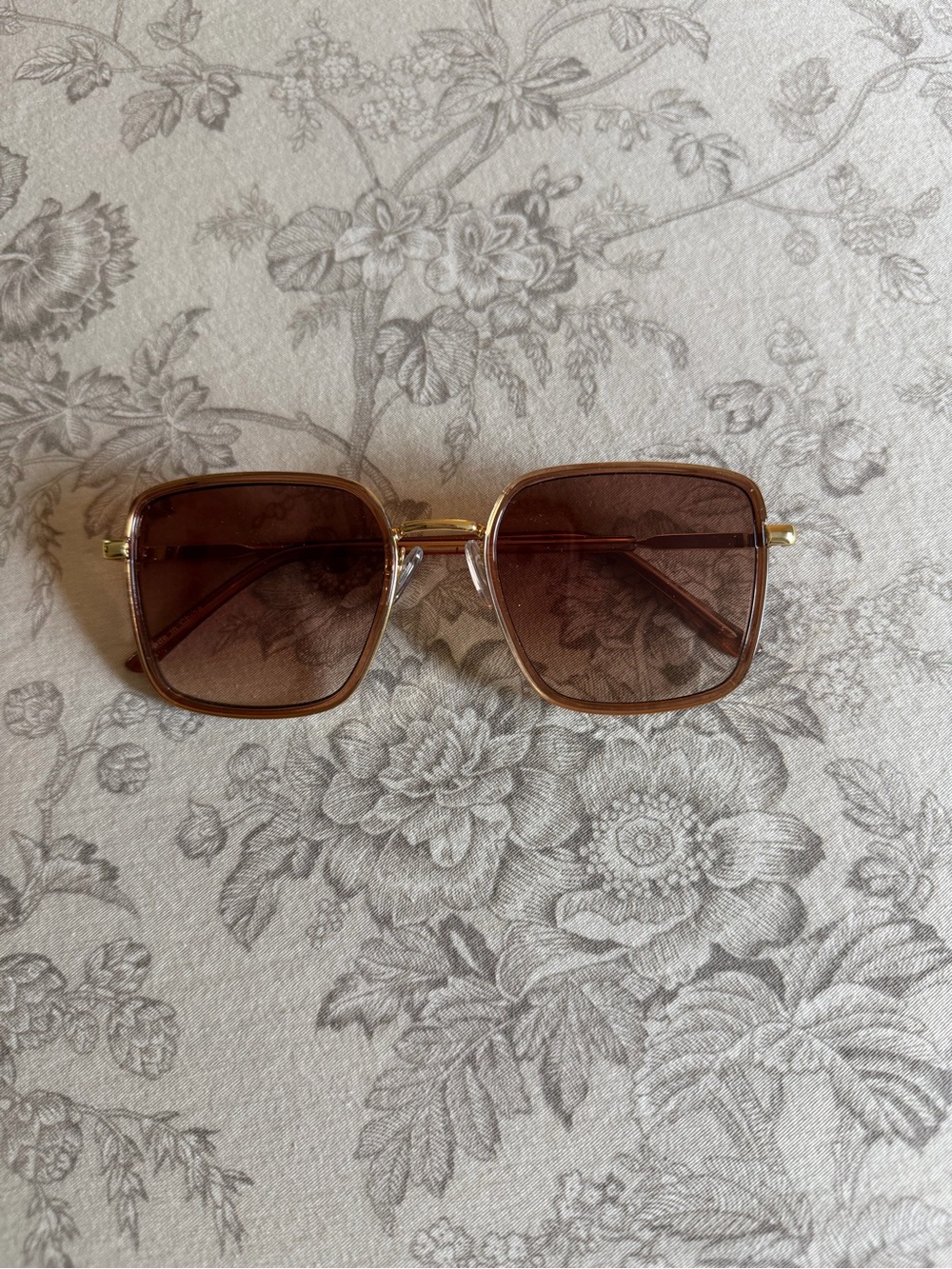 Gold Frame Brown Square Sunglasses - Women Accessories